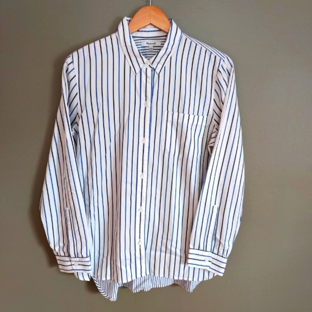 Madewell Striped Long Sleeve Shirt Size Large